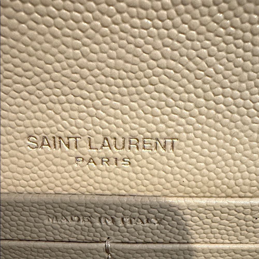 Saint Laurent Monogramme logo leather flap wallet dark beige - Picture 6 of 12